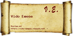 Vido Emese névjegykártya